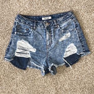 High Rise Acid Wash Shorts